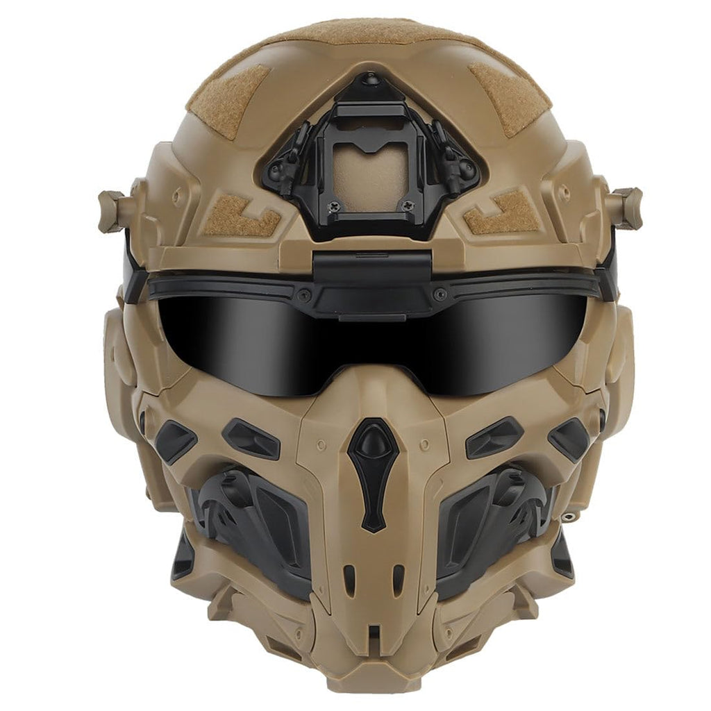 YounggDiy HL-98 Tactical Helmet with Built-in Communication Earphone Anti-Fog Fan Replaceable LensesTactical Gear