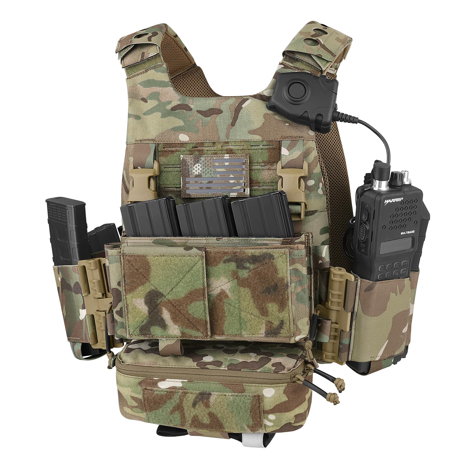 PETAC GEAR Low Profile MOLLE Vest Set for Men -Quick Release Tactical Elastic Cummerbund With Mini Drop Pouch