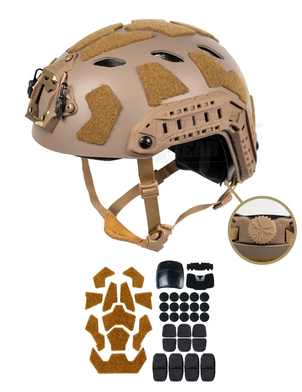 FMATAL GEAR FMA SF Right Angle Vent Hole Fast Helmet ABS for Airsoft Helmets Tactical Helmet Paintball Outdoor Sports Hunting Shooting (Sand Medium)